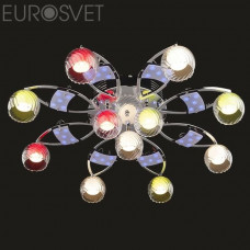 Люстра галогенная Eurosvet 0180/11 хром/синий+красный+фиолетовый